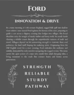 Ford custom name art showing meaning and origin in gray