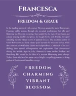 Francesca custom name print for wall display in purple