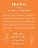 Franco name meaning gift print in orange