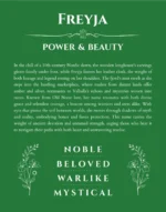 Freyja custom name meaning print in dark green