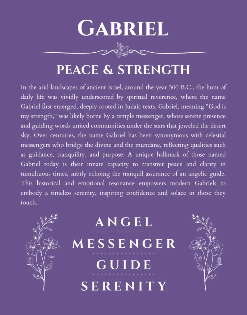 Gabriel custom name meaning print in purple