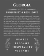 Georgia custom name art showing meaning and origin in gray