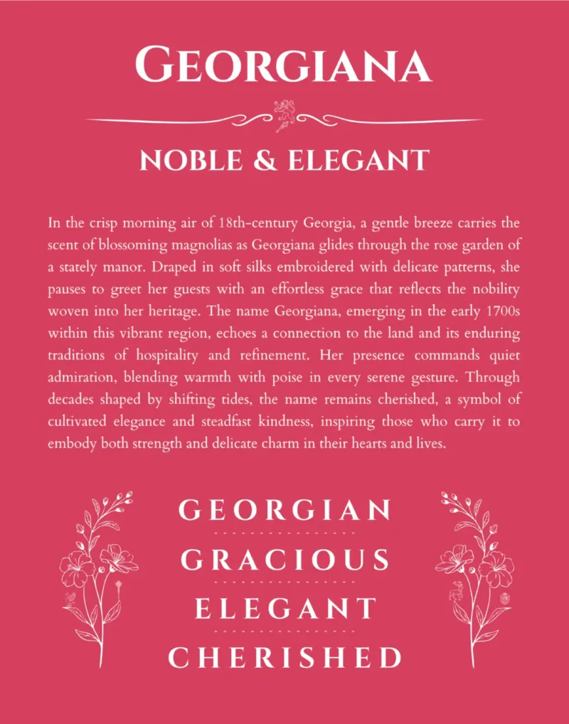 Georgiana personalized name meaning print in red