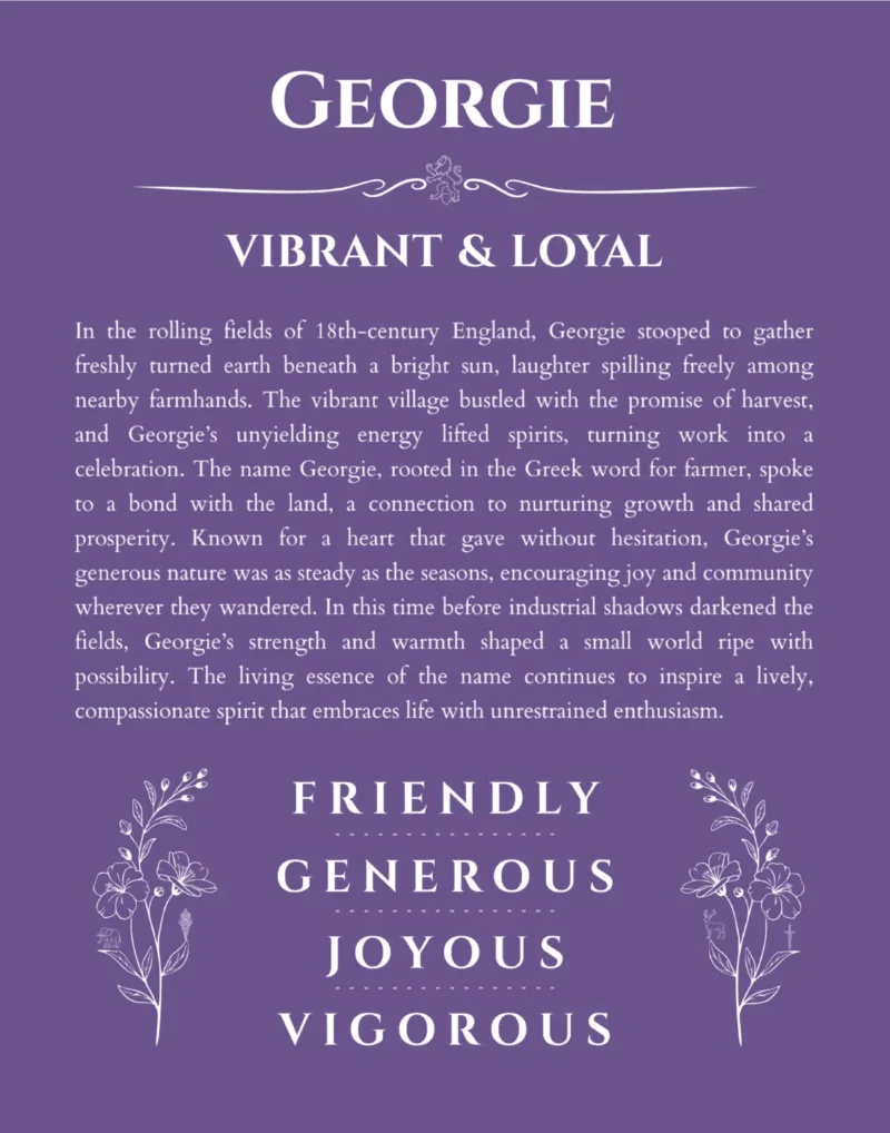 Georgie custom name print for wall display in purple