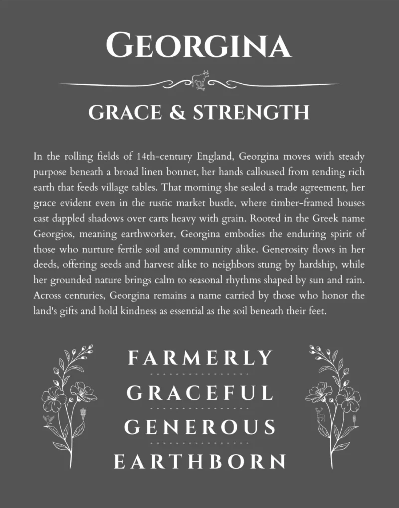 Georgina name meaning gift print in gray