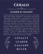 Gerald name meaning gift print in navy blue