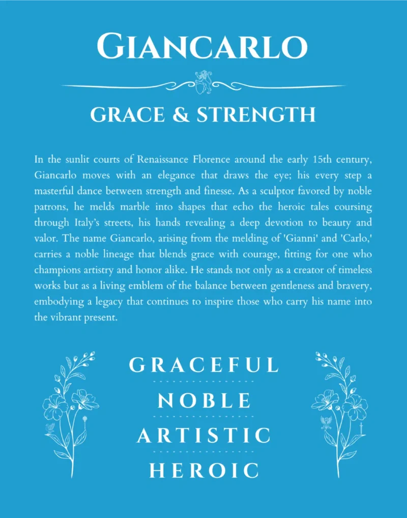 Giancarlo custom name meaning print in blue