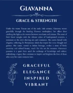 Giavanna personalized name meaning print in deep blue