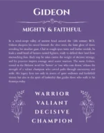 Gideon personalized name meaning print in purple