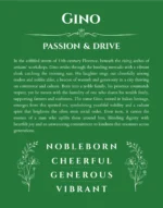 Gino custom name print for wall display in dark green