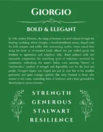 Giorgio personalized name meaning print in dark green