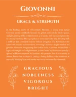 Giovonni name meaning gift print in orange
