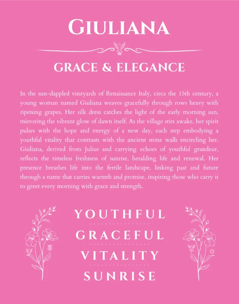 Giuliana custom name print for wall display in pink