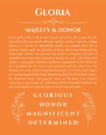 Gloria personalized name print with origin and traits in orange