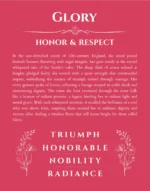 Glory personalized name print with origin and traits in red