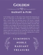 Golden custom name art showing meaning and origin in purple