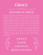 Grace personalized name meaning print in pink