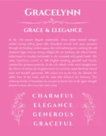 Gracelynn name meaning gift print in pink