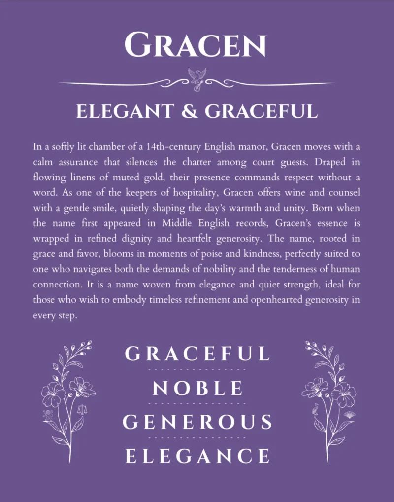 Gracen custom name meaning print in purple