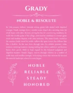 Grady custom name print for wall display in pink