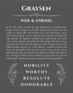 Graysen custom name meaning print in gray