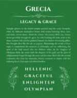 Grecia name meaning wall art by Get Your Story in dark green