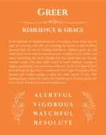 Greer personalized wall art with the story of your name in orange