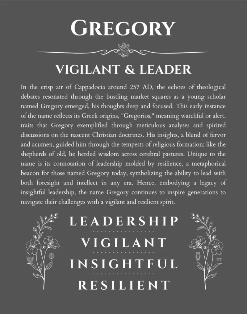 Gregory name meaning gift print in gray