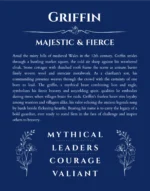 Griffin personalized name art with origin story in deep blue