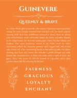 Guinevere personalized wall art with the story of your name in orange