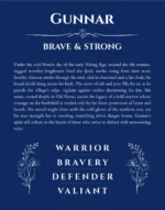 Gunnar custom name meaning print in deep blue