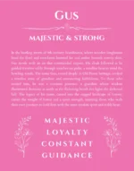Gus name meaning gift print in pink