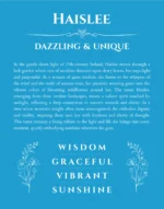 Haislee name origin print with meaning and traits in blue