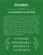 Harris custom name meaning print in dark green