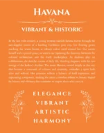 Havana personalized name art with origin story in orange