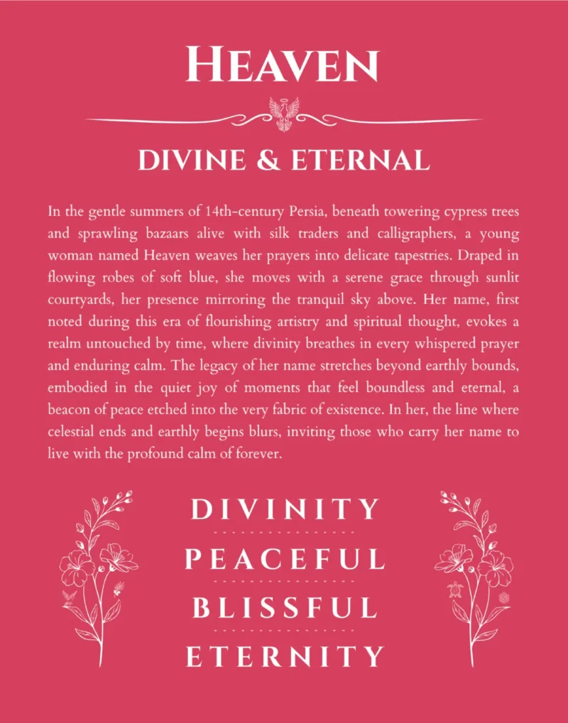 Heaven name meaning gift print in red