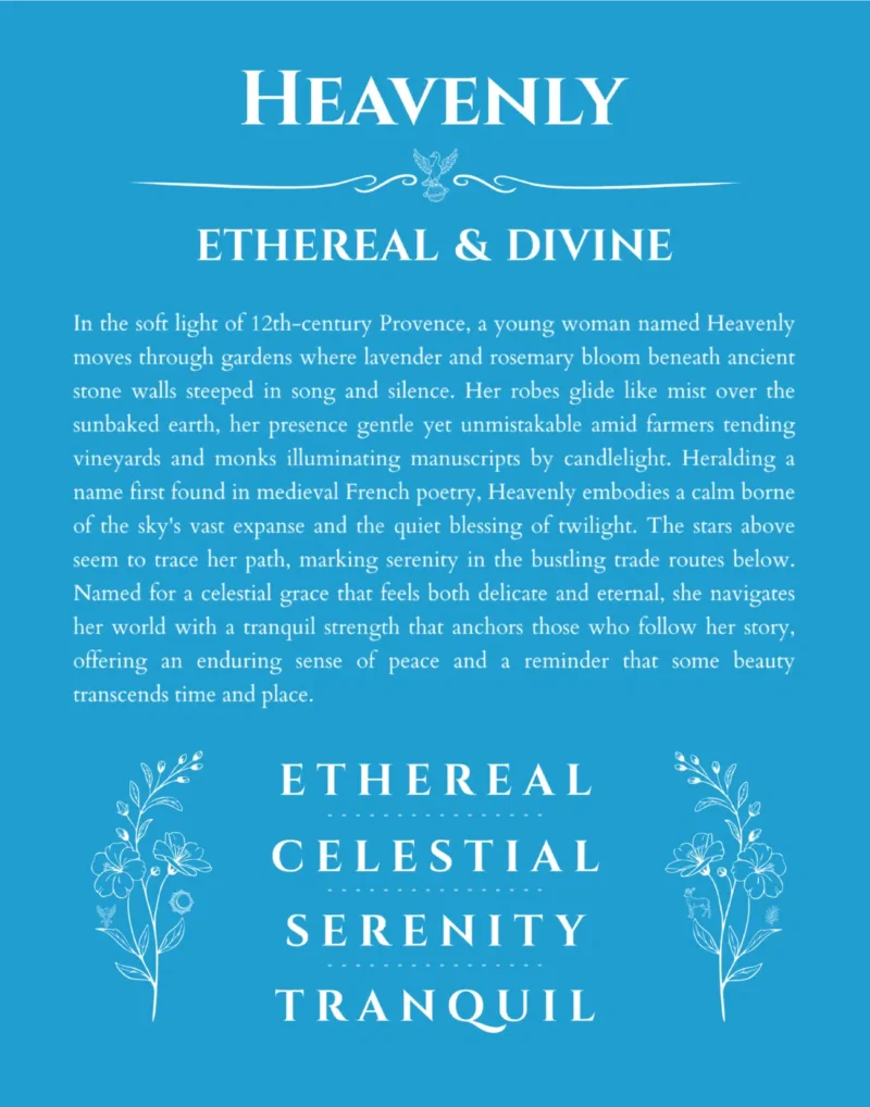 Heavenly name meaning gift print in blue
