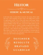 Heitor name meaning gift print in orange