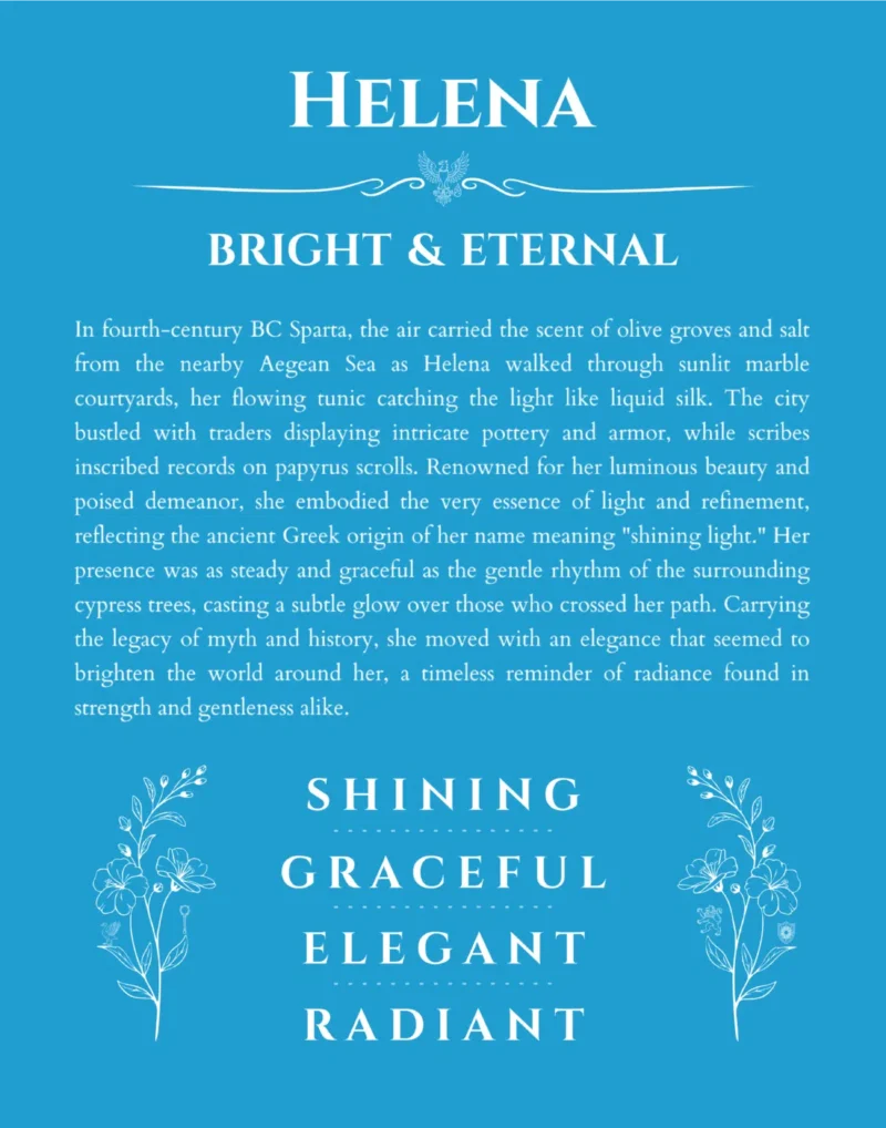 Helena name meaning gift print in blue