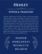 Henley custom name art showing meaning and origin in deep blue