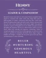 Henny personalized name art with origin story in purple