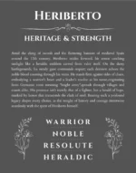Heriberto personalized wall art with the story of your name in gray