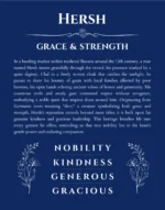 Hersh personalized name meaning print in deep blue