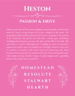 Heston name origin print with meaning and traits in pink