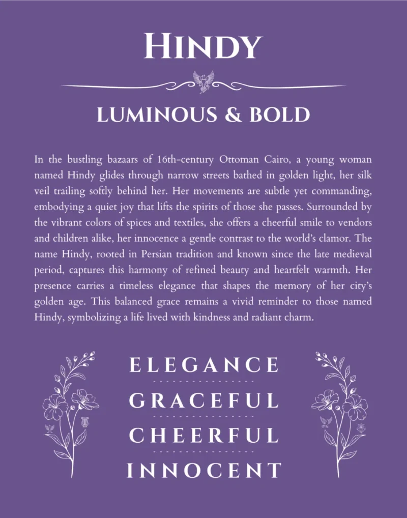 Hindy custom name meaning print in purple