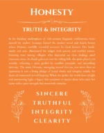 Honesty custom name art showing meaning and origin in orange