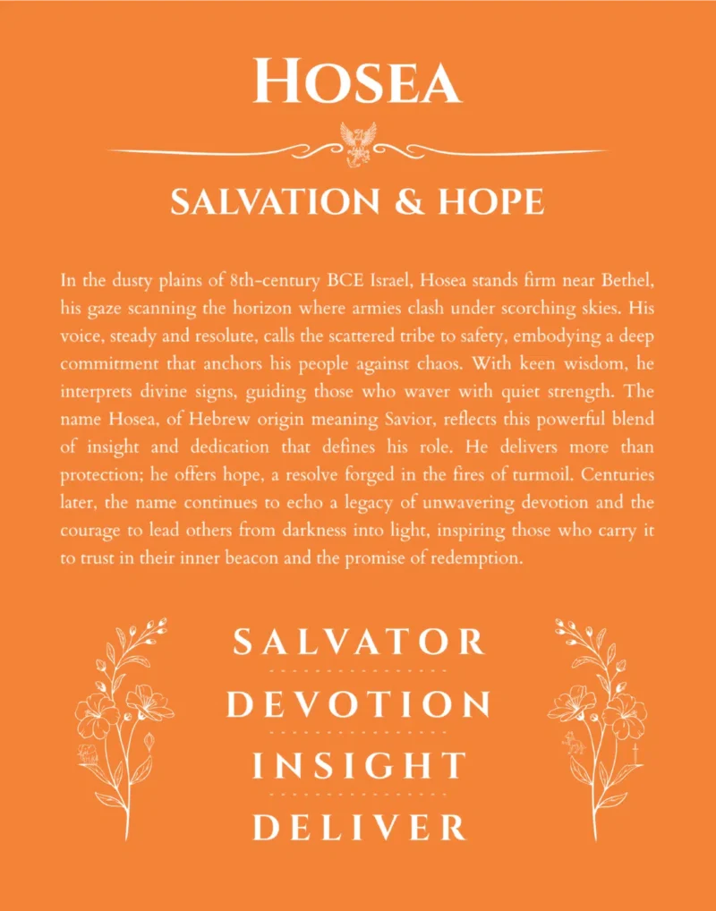 Hosea name meaning gift print in orange