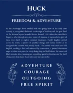 Huck custom name art showing meaning and origin in deep blue