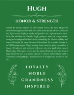 Hugh name meaning gift print in dark green