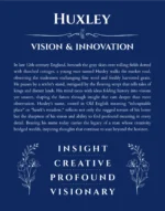 Huxley custom name print for wall display in deep blue